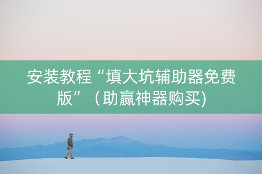 安装教程“填大坑辅助器免费版”（助赢神器购买)