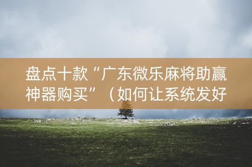 盘点十款“广东微乐麻将助赢神器购买”（如何让系统发好牌)