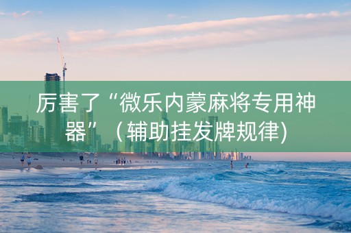 厉害了“微乐内蒙麻将专用神器”（辅助挂发牌规律)