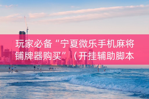 玩家必备“宁夏微乐手机麻将铺牌器购买”（开挂辅助脚本)