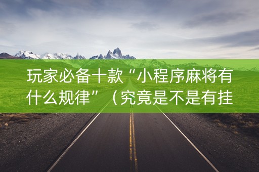 玩家必备十款“小程序麻将有什么规律”（究竟是不是有挂)