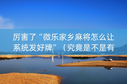 厉害了“微乐家乡麻将怎么让系统发好牌”（究竟是不是有挂)