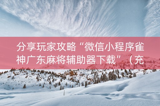 分享玩家攻略“微信小程序雀神广东麻将辅助器下载”（充会员胜率高)