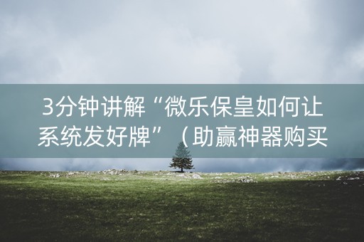 3分钟讲解“微乐保皇如何让系统发好牌”（助赢神器购买)
