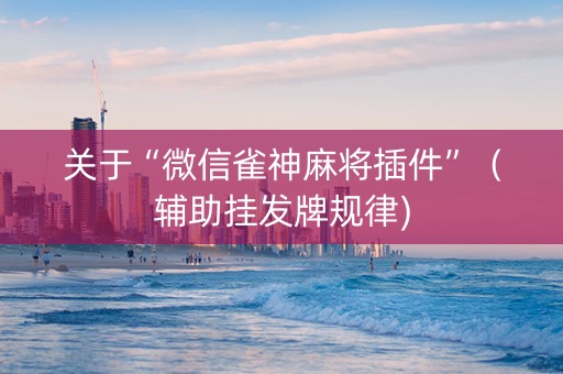 关于“微信雀神麻将插件”（辅助挂发牌规律)