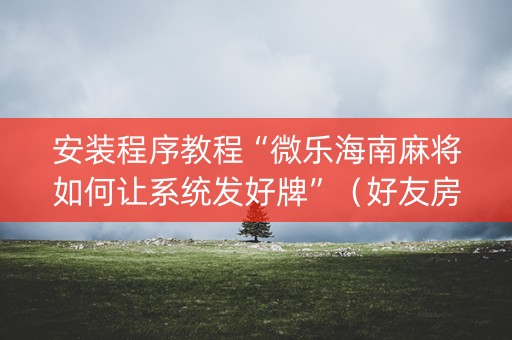 安装程序教程“微乐海南麻将如何让系统发好牌”（好友房怎么才能赢)