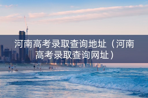 河南高考录取查询地址（河南高考录取查询网址）
