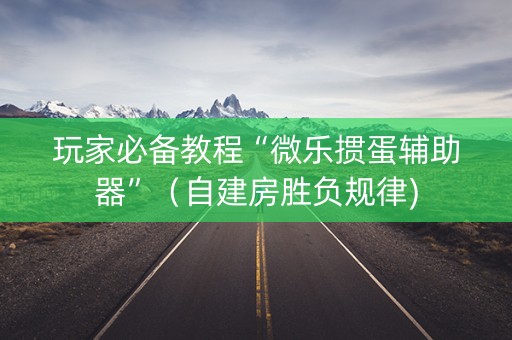 玩家必备教程“微乐掼蛋辅助器”（自建房胜负规律)