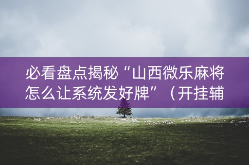 必看盘点揭秘“山西微乐麻将怎么让系统发好牌”（开挂辅助器脚本)