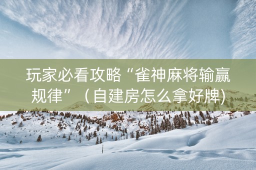 玩家必看攻略“雀神麻将输赢规律”（自建房怎么拿好牌)