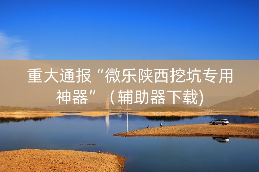 重大通报“微乐陕西挖坑专用神器”（辅助器下载)