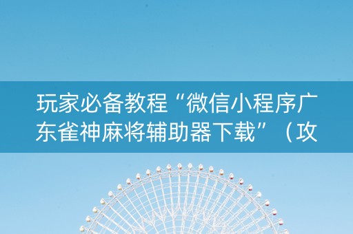 玩家必备教程“微信小程序广东雀神麻将辅助器下载”（攻略插件)