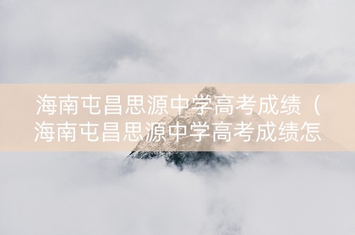 海南屯昌思源中学高考成绩（海南屯昌思源中学高考成绩怎么样）
