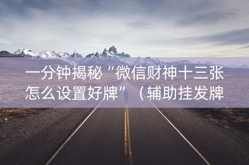 一分钟揭秘“微信财神十三张怎么设置好牌”（辅助挂发牌规律)