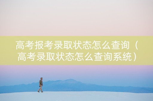 高考报考录取状态怎么查询（高考录取状态怎么查询系统）