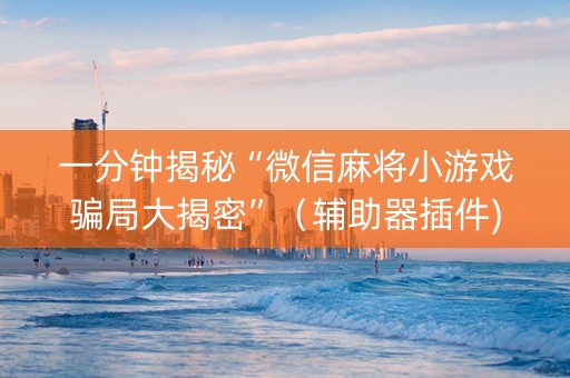 一分钟揭秘“微信麻将小游戏骗局大揭密”（辅助器插件)