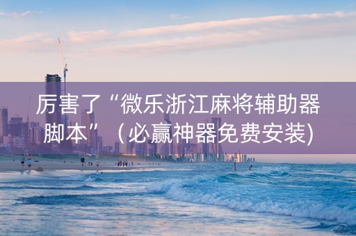 厉害了“微乐浙江麻将辅助器脚本”（必赢神器免费安装)