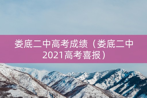 娄底二中高考成绩（娄底二中2021高考喜报）