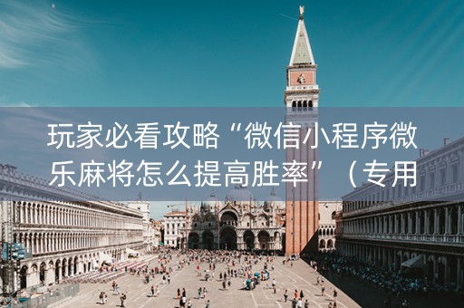 玩家必看攻略“微信小程序微乐麻将怎么提高胜率”（专用神器下载)