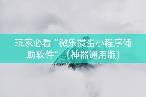 玩家必看“微乐掼蛋小程序辅助软件”（神器通用版)