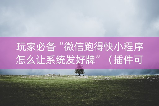 玩家必备“微信跑得快小程序怎么让系统发好牌”（插件可信吗)