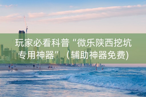 玩家必看科普“微乐陕西挖坑专用神器”（辅助神器免费)