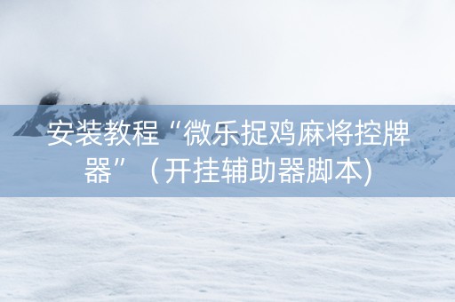 安装教程“微乐捉鸡麻将控牌器”（开挂辅助器脚本)