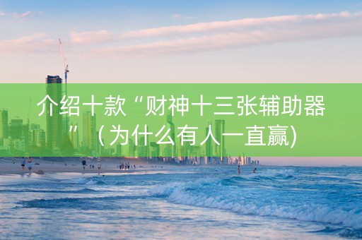 介绍十款“财神十三张辅助器”（为什么有人一直赢)