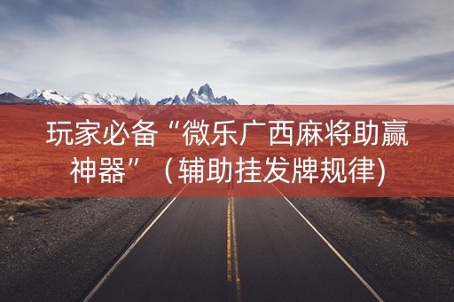 玩家必备“微乐广西麻将助赢神器”（辅助挂发牌规律)
