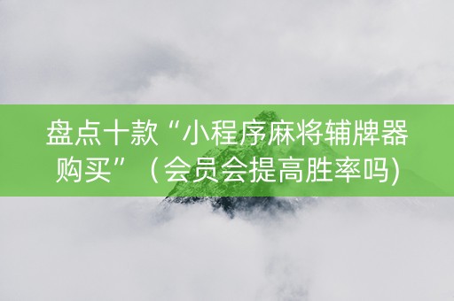 盘点十款“小程序麻将辅牌器购买”（会员会提高胜率吗)