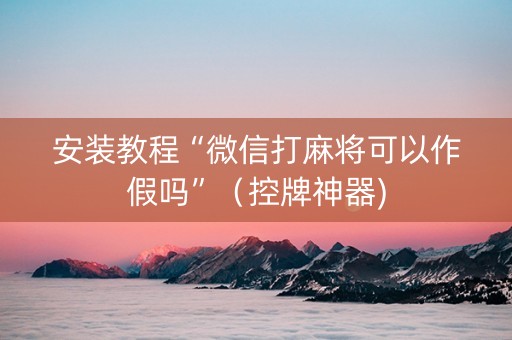 安装教程“微信打麻将可以作假吗”（控牌神器)