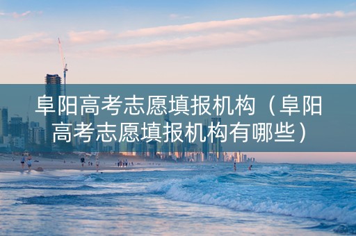 阜阳高考志愿填报机构（阜阳高考志愿填报机构有哪些）