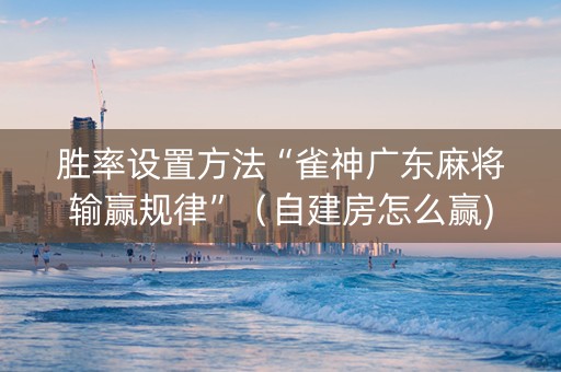 胜率设置方法“雀神广东麻将输赢规律”（自建房怎么赢)