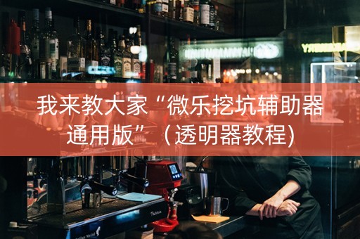 我来教大家“微乐挖坑辅助器通用版”（透明器教程)
