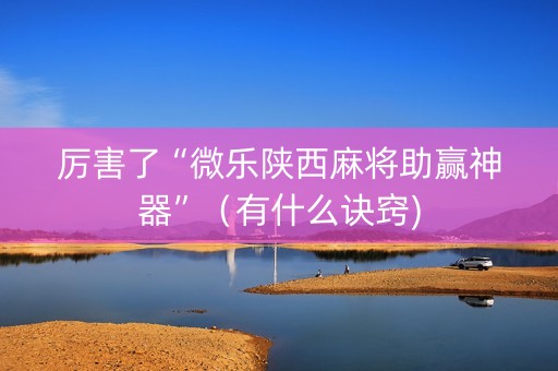 厉害了“微乐陕西麻将助赢神器”（有什么诀窍)
