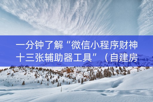 一分钟了解“微信小程序财神十三张辅助器工具”（自建房怎么拿好牌)