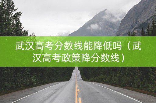 武汉高考分数线能降低吗（武汉高考政策降分数线）