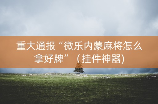 重大通报“微乐内蒙麻将怎么拿好牌”（挂件神器)