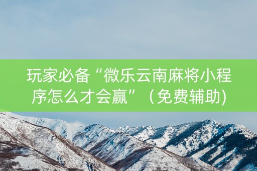 玩家必备“微乐云南麻将小程序怎么才会赢”（免费辅助)