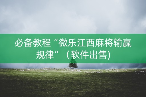 必备教程“微乐江西麻将输赢规律”（软件出售)