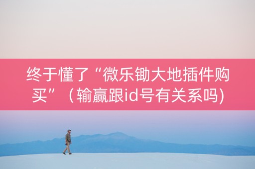 终于懂了“微乐锄大地插件购买”（输赢跟id号有关系吗)
