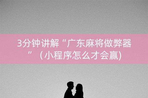 3分钟讲解“广东麻将做弊器”（小程序怎么才会赢)