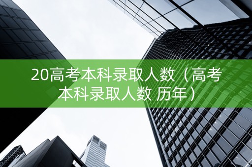 20高考本科录取人数（高考本科录取人数 历年）