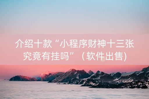 介绍十款“小程序财神十三张究竟有挂吗”（软件出售)