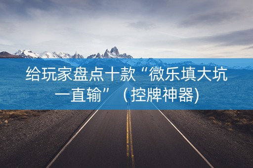给玩家盘点十款“微乐填大坑一直输”（控牌神器)