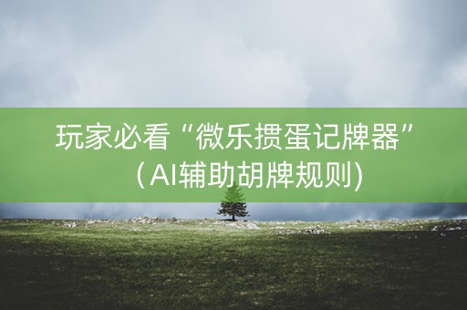 玩家必看“微乐掼蛋记牌器”（AI辅助胡牌规则)