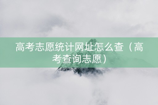 高考志愿统计网址怎么查（高考查询志愿）