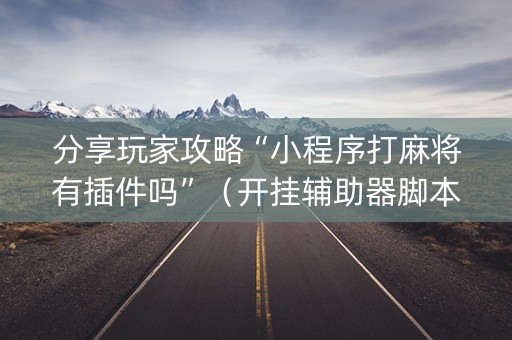 分享玩家攻略“小程序打麻将有插件吗”（开挂辅助器脚本)
