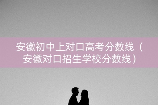 安徽初中上对口高考分数线（安徽对口招生学校分数线）