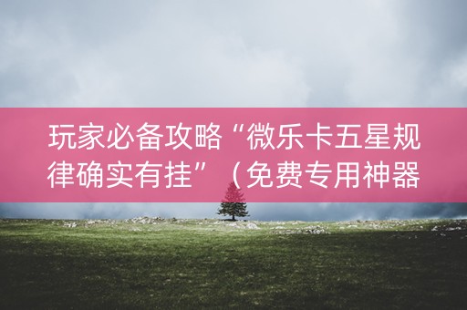 玩家必备攻略“微乐卡五星规律确实有挂”（免费专用神器)